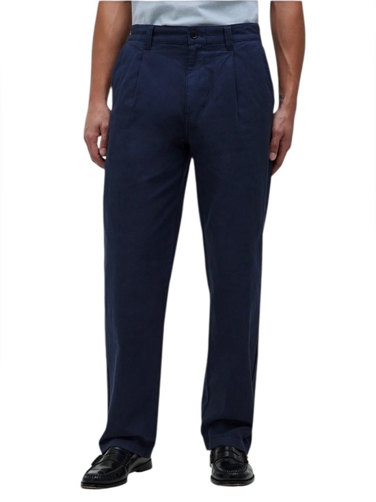 Madewell Pleated Relaxed Straight Leg Chino Pants Cotton Hemp Men's 29x32 Navy